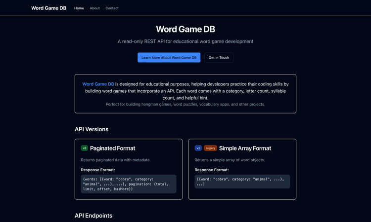 Word Game DB v2